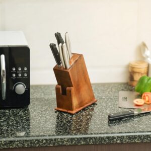 Tenom Knife Holder Stand for Kitchen, Knife Stand Steel, Knife Stand Without Knife, Knife Block for Kitchen, Knife Storage for Kitchen
