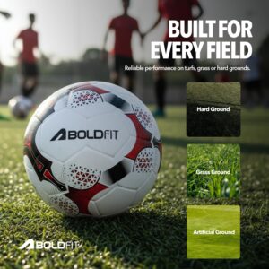 Boldfit Blaze Football Practise Foot Ball Training Match Football Size 5 Original for All Ages Group Rubber Moulded Standard Sports Foot Ball for Ground, Grass, Turf